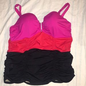 6th and Lane (Lane Bryant) Color Block Tankini 42d